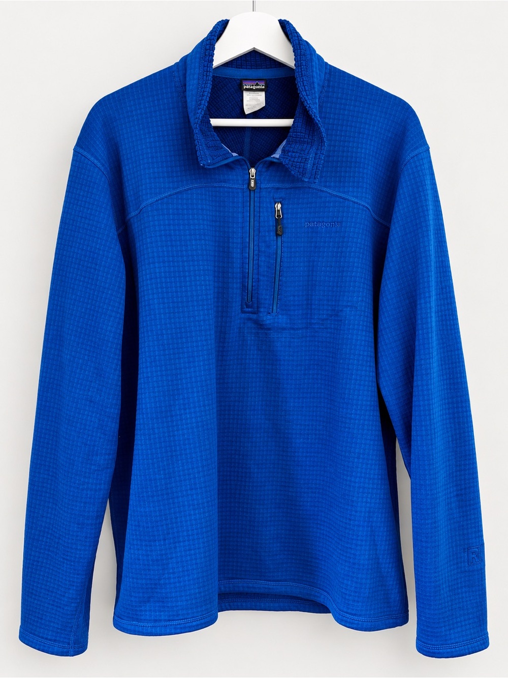 Patagonia Men's R1 Regulator Quarter-Zip Grid Fleece Pullover Blue XXL Outdoor